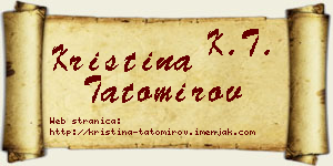 Kristina Tatomirov vizit kartica